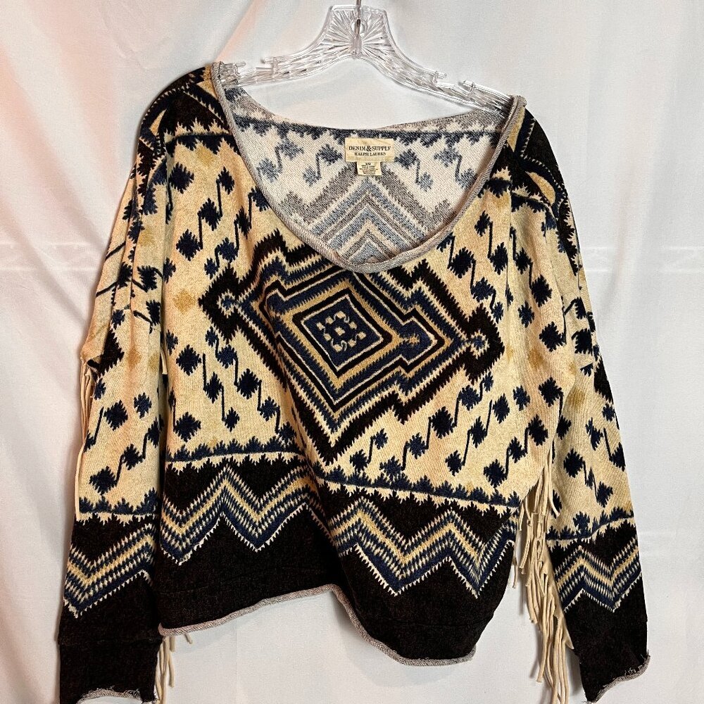 Women's Ralph Lauren Denim & Supply Aztec print fringed top Size M